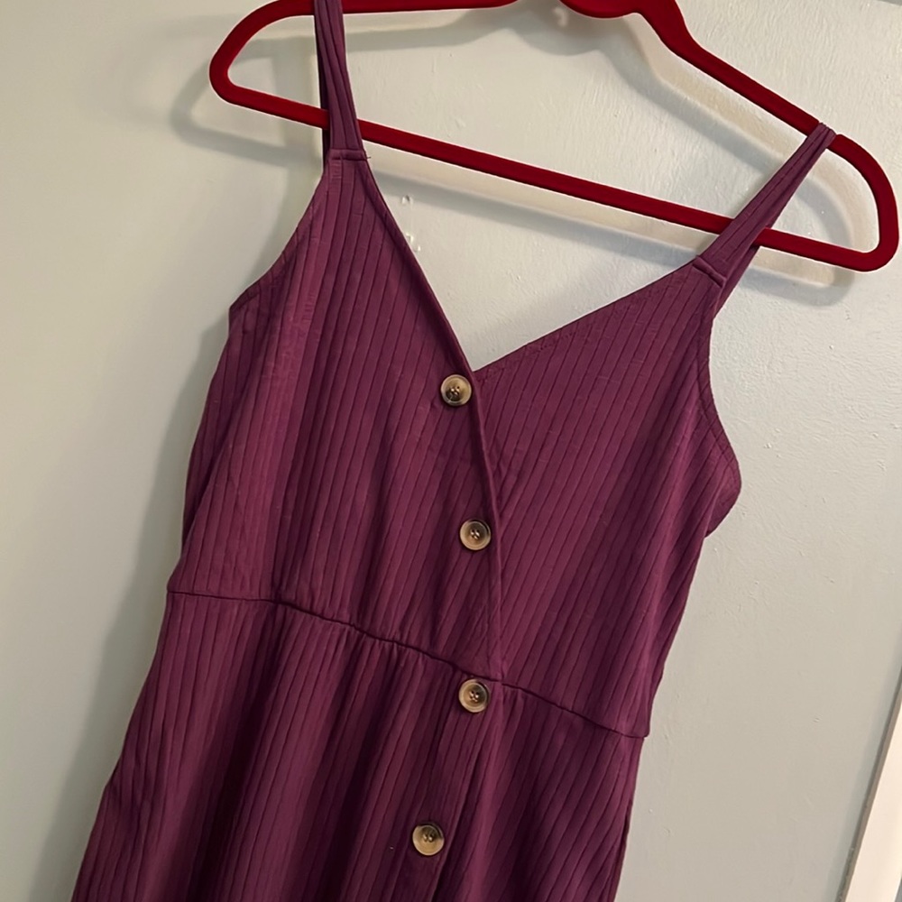 Ribbed Plum Dress